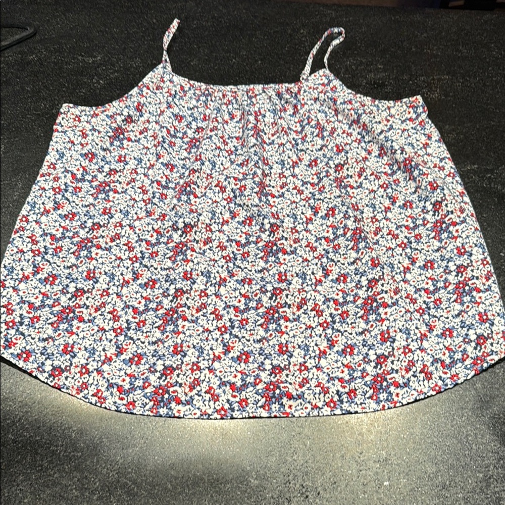 Faded Glory Red and Blue Relaxed Camisole Top